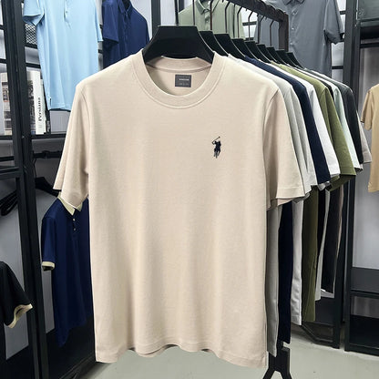 Silky Cotton T-Shirt - Breathable Men's Tee | Quick Dry Round Neck Shirt - ZOOMNSTORE