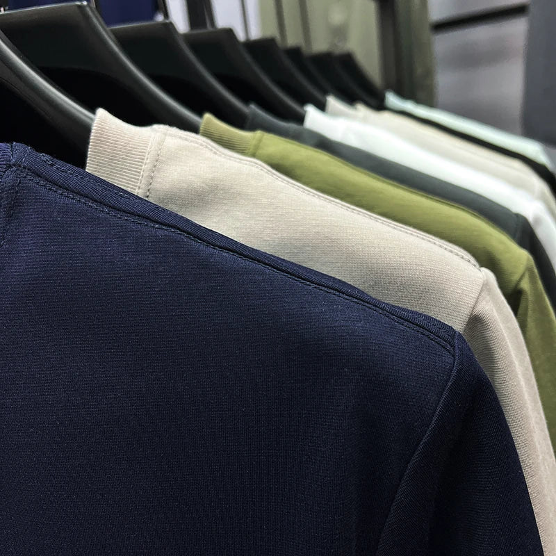 Silky Cotton T-Shirt - Breathable Men's Tee | Quick Dry Round Neck Shirt - ZOOMNSTORE