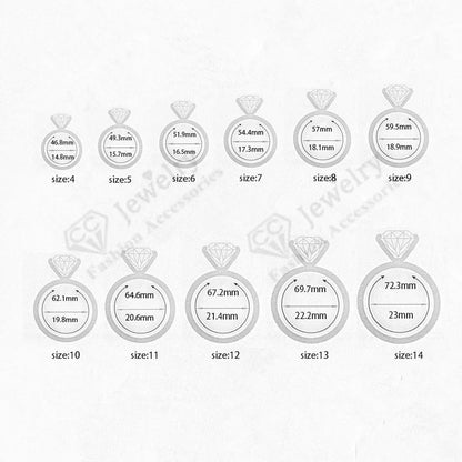 CC Wedding Rings For Women Silver Color 1ct 6 Claws Cubic Zirconia Engagement Propose Fashion Jewelry Accessories CC633 - ZOOMNSTORE