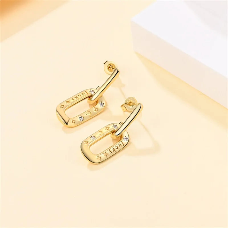 Silver Gold Pearl Earrings - 925 Sterling Silver Bee Star Moon Design Studs - ZOOMNSTORE