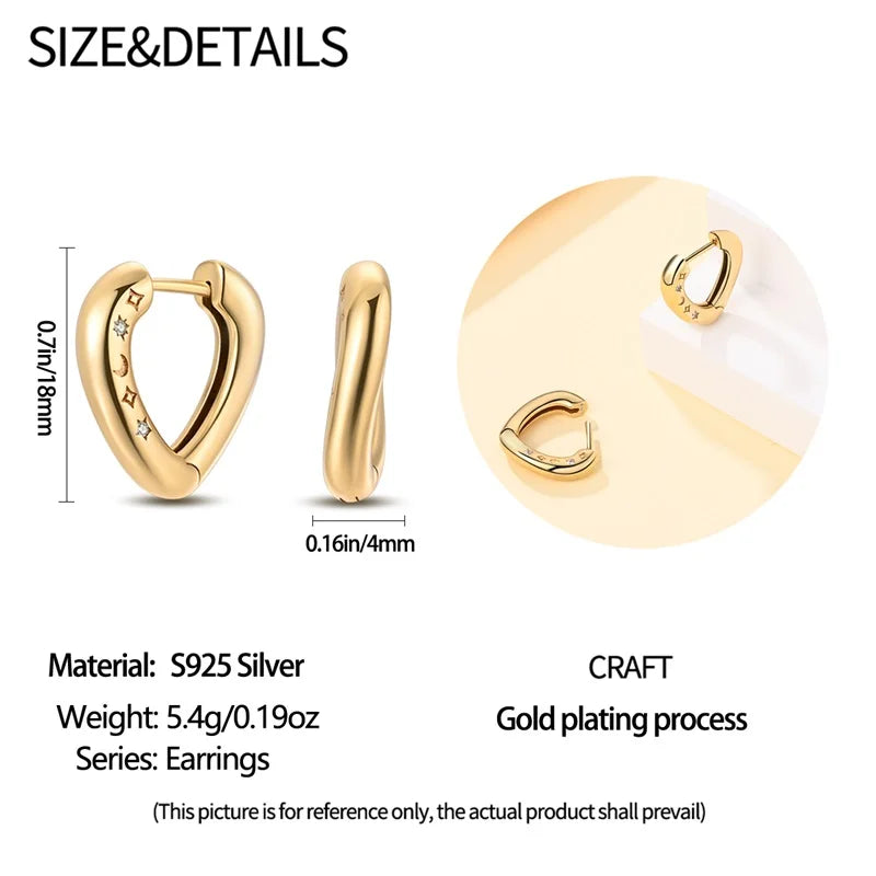 Silver Gold Pearl Earrings - 925 Sterling Silver Bee Star Moon Design Studs - ZOOMNSTORE