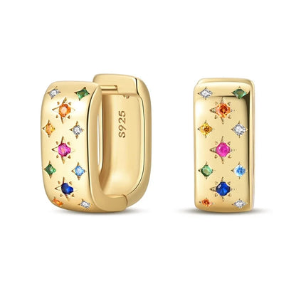 Silver Gold Pearl Earrings - 925 Sterling Silver Bee Star Moon Design Studs - ZOOMNSTORE