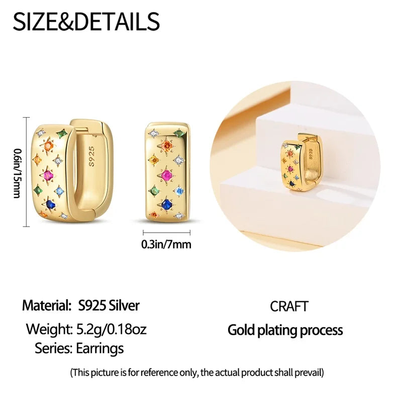 Silver Gold Pearl Earrings - 925 Sterling Silver Bee Star Moon Design Studs - ZOOMNSTORE