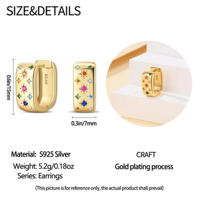 Silver Gold Pearl Earrings - 925 Sterling Silver Bee Star Moon Design Studs - ZOOMNSTORE