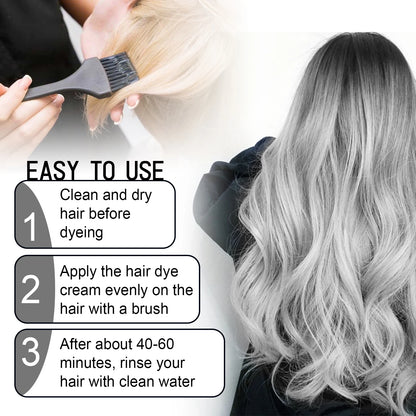 Silver Grey Hair Dye Cream - Smoky Punk DIY Color No Damage Long-lasting - ZOOMNSTORE