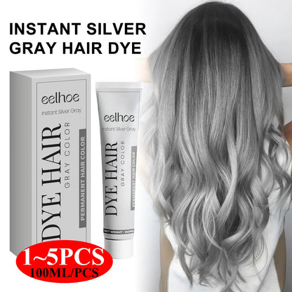 Silver Grey Hair Dye Cream - Smoky Punk DIY Color No Damage Long-lasting - ZOOMNSTORE