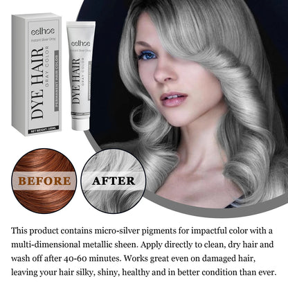 Silver Grey Hair Dye Cream - Smoky Punk DIY Color No Damage Long-lasting - ZOOMNSTORE