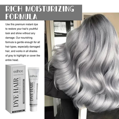 Silver Grey Hair Dye Cream - Smoky Punk DIY Color No Damage Long-lasting - ZOOMNSTORE