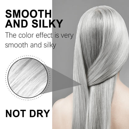 Silver Grey Hair Dye Cream - Smoky Punk DIY Color No Damage Long-lasting - ZOOMNSTORE