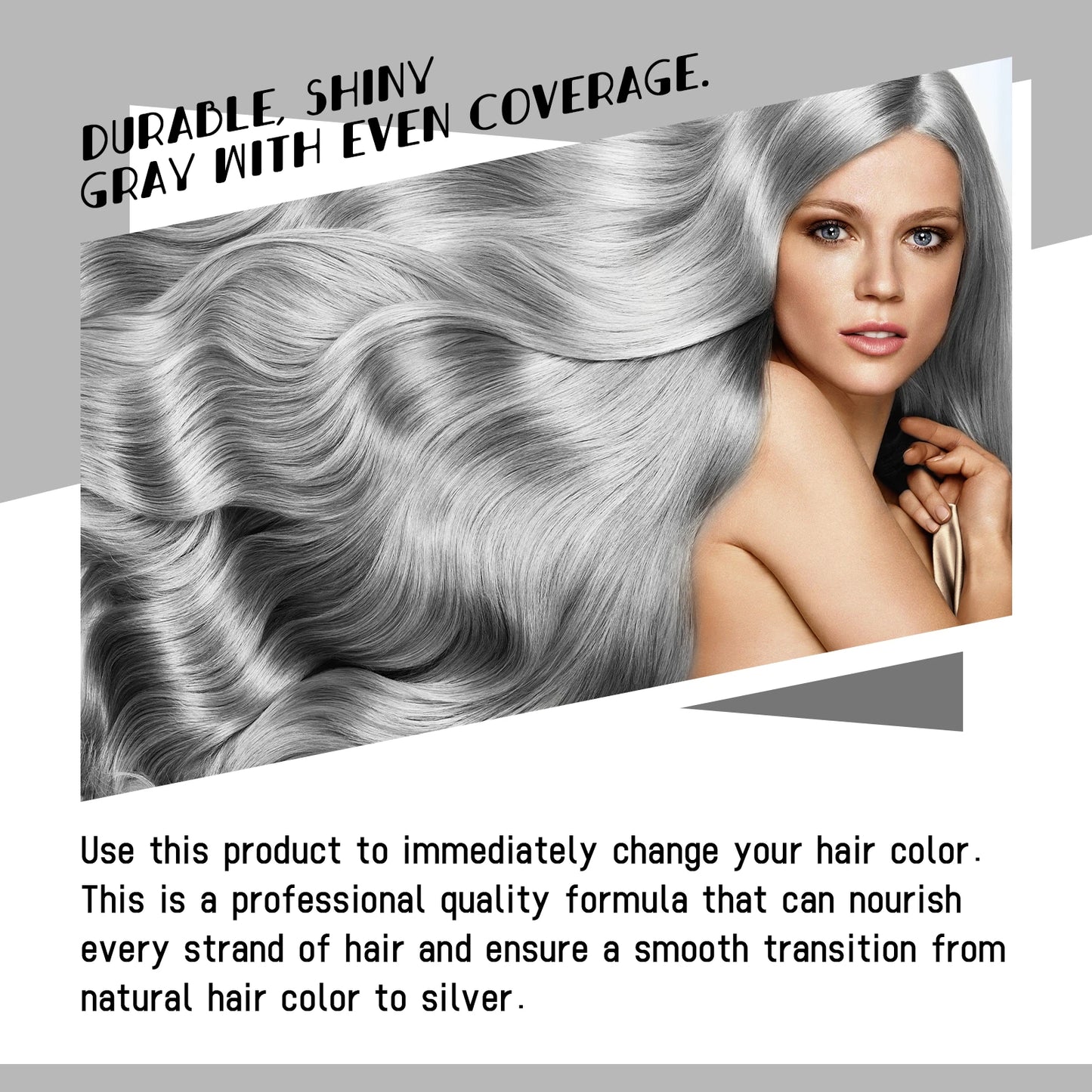 Silver Grey Hair Dye Cream - Smoky Punk DIY Color No Damage Long-lasting - ZOOMNSTORE