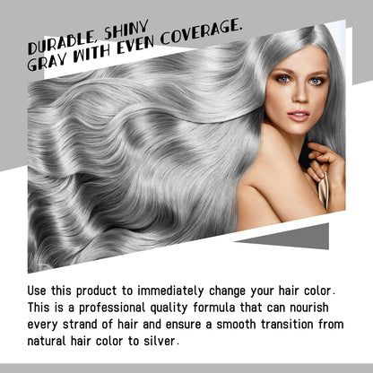 Silver Grey Hair Dye Cream - Smoky Punk DIY Color No Damage Long-lasting - ZOOMNSTORE