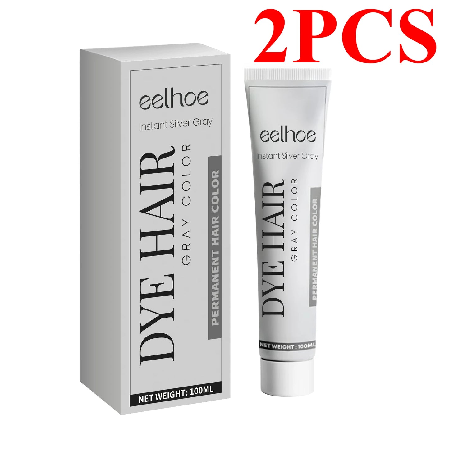 Silver Grey Hair Dye Cream - Smoky Punk DIY Color No Damage Long-lasting - ZOOMNSTORE