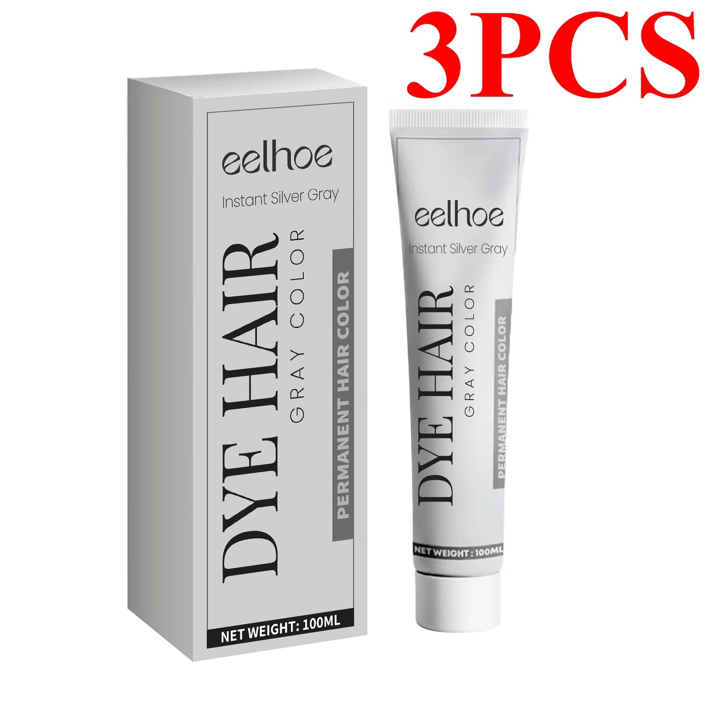 Silver Grey Hair Dye Cream - Smoky Punk DIY Color No Damage Long-lasting - ZOOMNSTORE