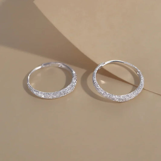 Silver Hoop Earrings – 925 Silver Needle Circle Charm Piercing Jewelry for Women - ZOOMNSTORE