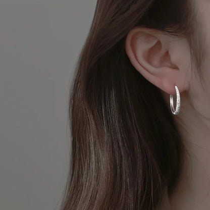 Silver Hoop Earrings – 925 Silver Needle Circle Charm Piercing Jewelry for Women - ZOOMNSTORE