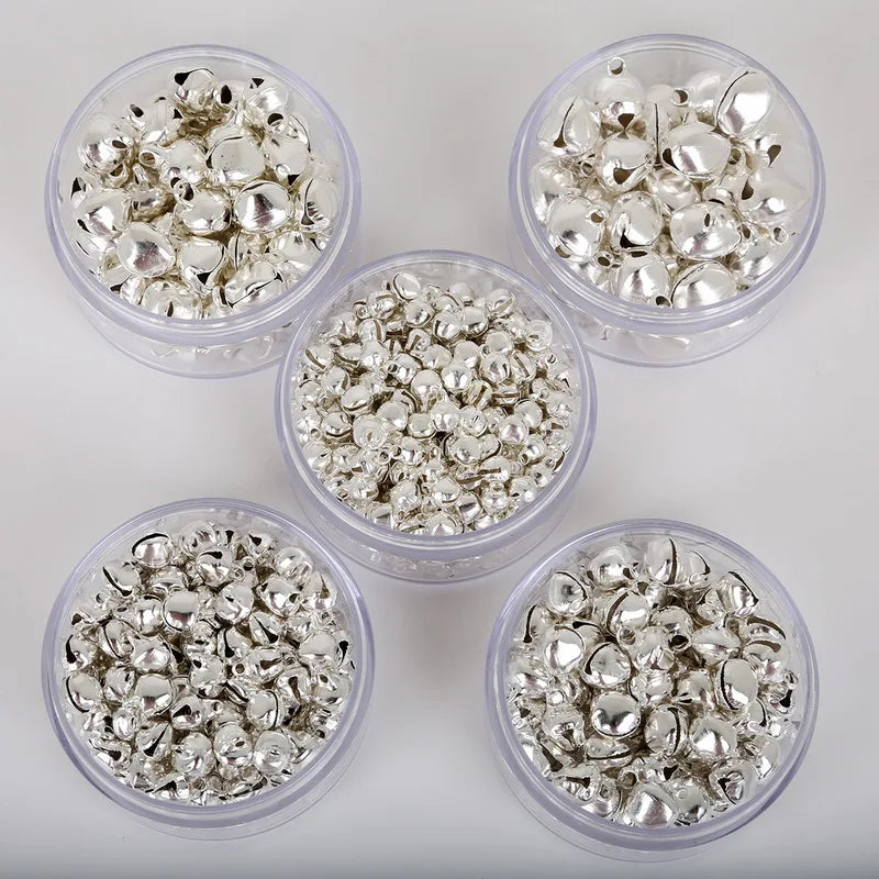Silver Jingle Bells - Christmas Tree Ornaments 50-300 Pcs 6mm-14mm - ZOOMNSTORE