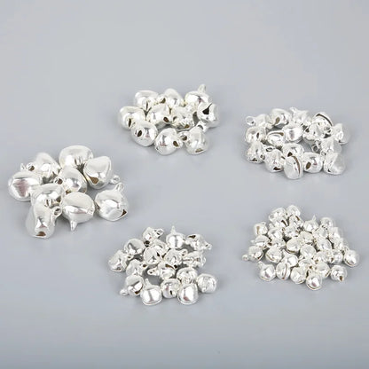 Silver Jingle Bells - Christmas Tree Ornaments 50-300 Pcs 6mm-14mm - ZOOMNSTORE