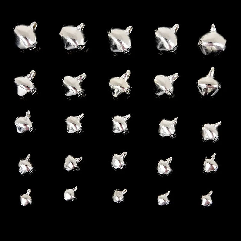Silver Jingle Bells - Christmas Tree Ornaments 50-300 Pcs 6mm-14mm - ZOOMNSTORE