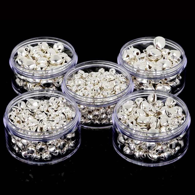 Silver Jingle Bells - Christmas Tree Ornaments 50-300 Pcs 6mm-14mm - ZOOMNSTORE