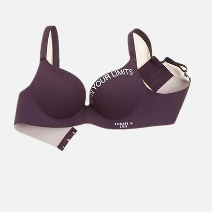Simplicity Letters Printed Bra Sexy Deep V Thin Women's Lingerie Seamless Cup Surface Bralette No steel rings gather Brassiere - ZOOMNSTORE