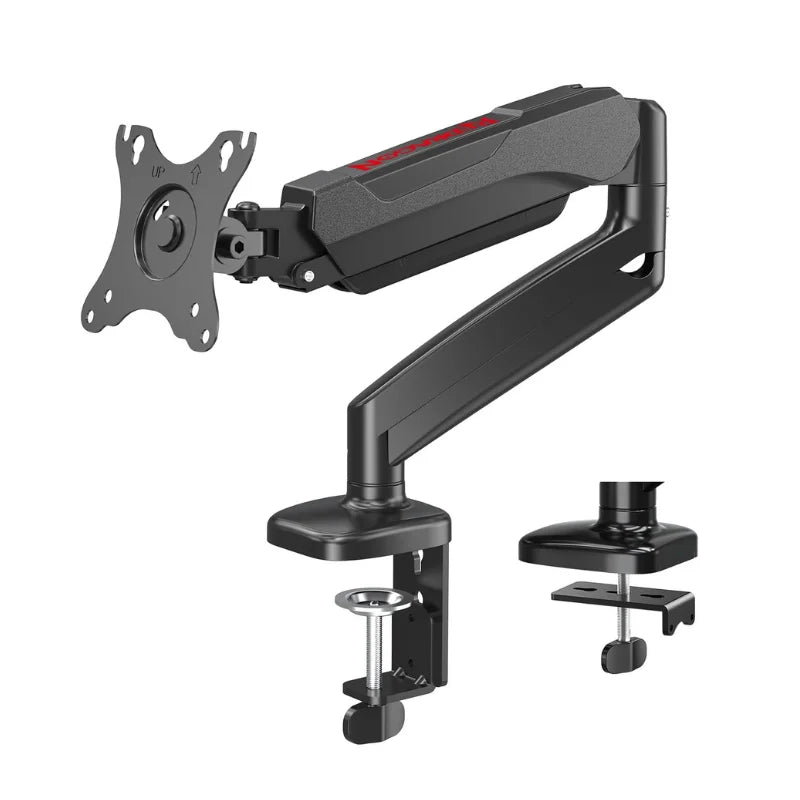 Single Monitor Mount - Adjustable Gas Spring Arm with VESA 75/100mm for 13-32 Inch Screens - ZOOMNSTORE
