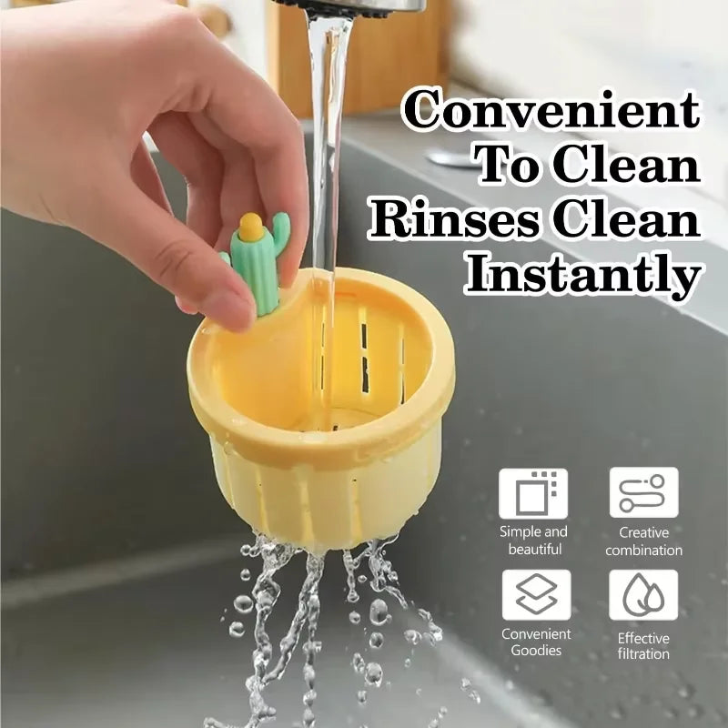 Sink Drain Strainer - Cactus Design Kitchen Filter with Automatic Dumping Basket - ZOOMNSTORE