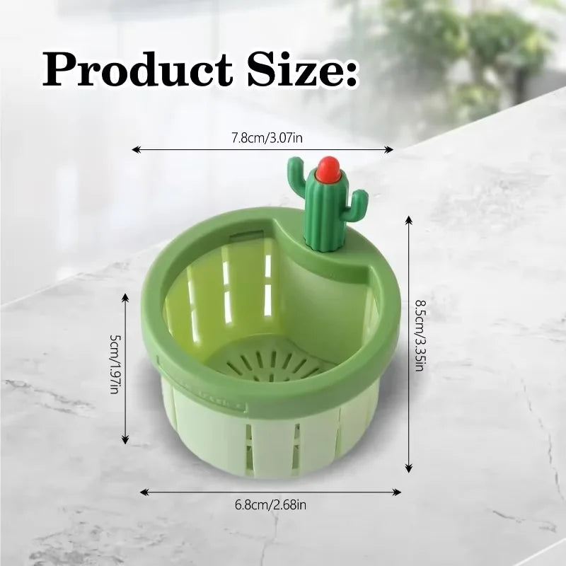 Sink Drain Strainer - Cactus Design Kitchen Filter with Automatic Dumping Basket - ZOOMNSTORE
