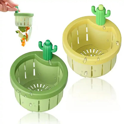 Sink Drain Strainer - Cactus Design Kitchen Filter with Automatic Dumping Basket - ZOOMNSTORE
