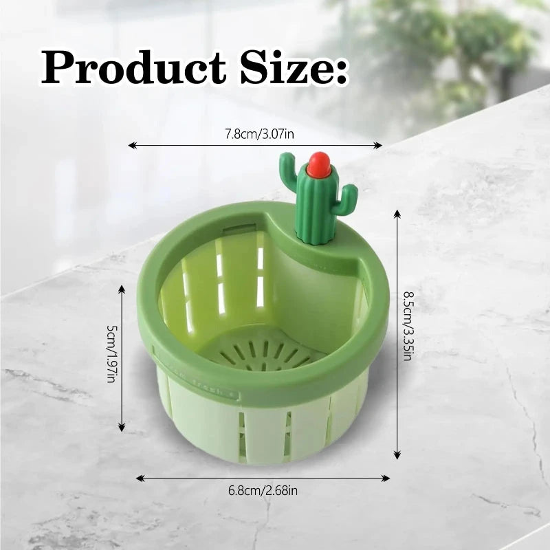 Sink Drain Strainer - Cactus Design Kitchen Filter with Automatic Dumping Basket - ZOOMNSTORE