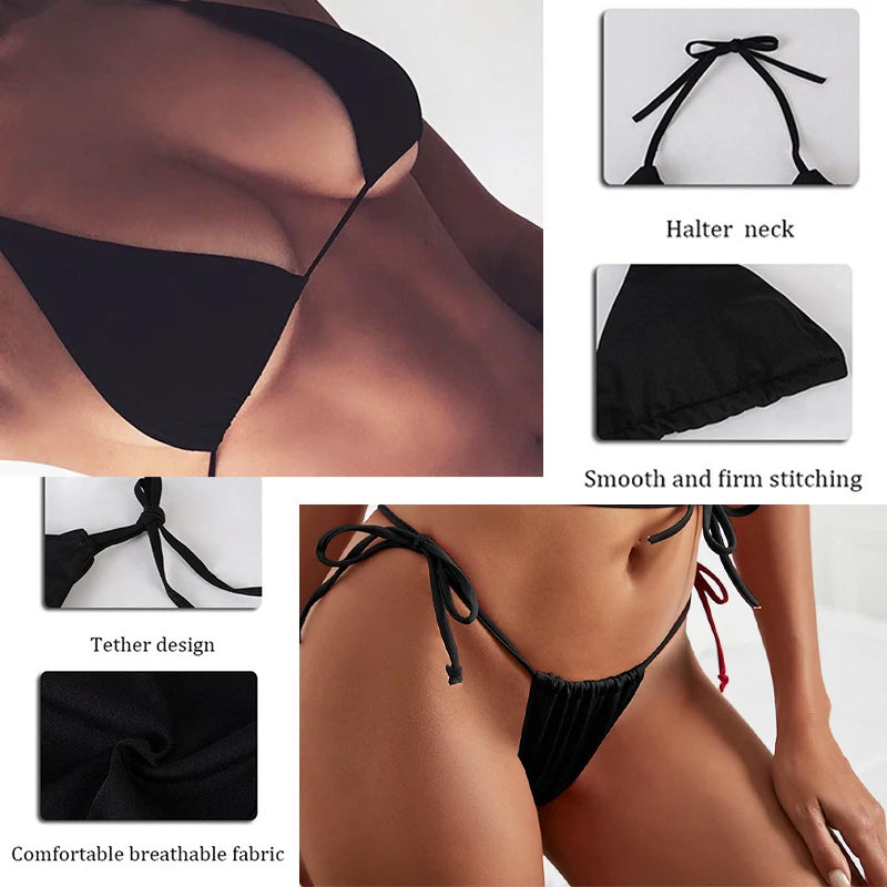 Skull Print Bikini Set - Backless Low Waist Swimsuit for Beach  Halloween Cosplay - ZOOMNSTORE