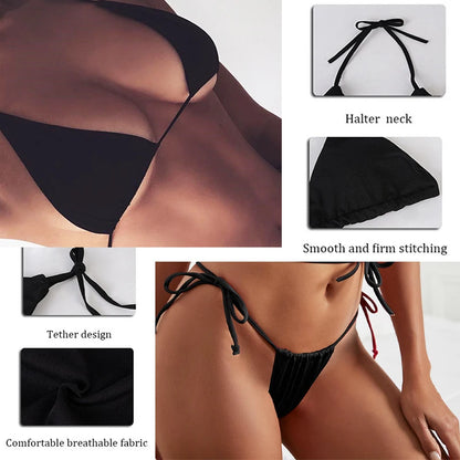 Skull Print Bikini Set - Backless Low Waist Swimsuit for Beach  Halloween Cosplay - ZOOMNSTORE