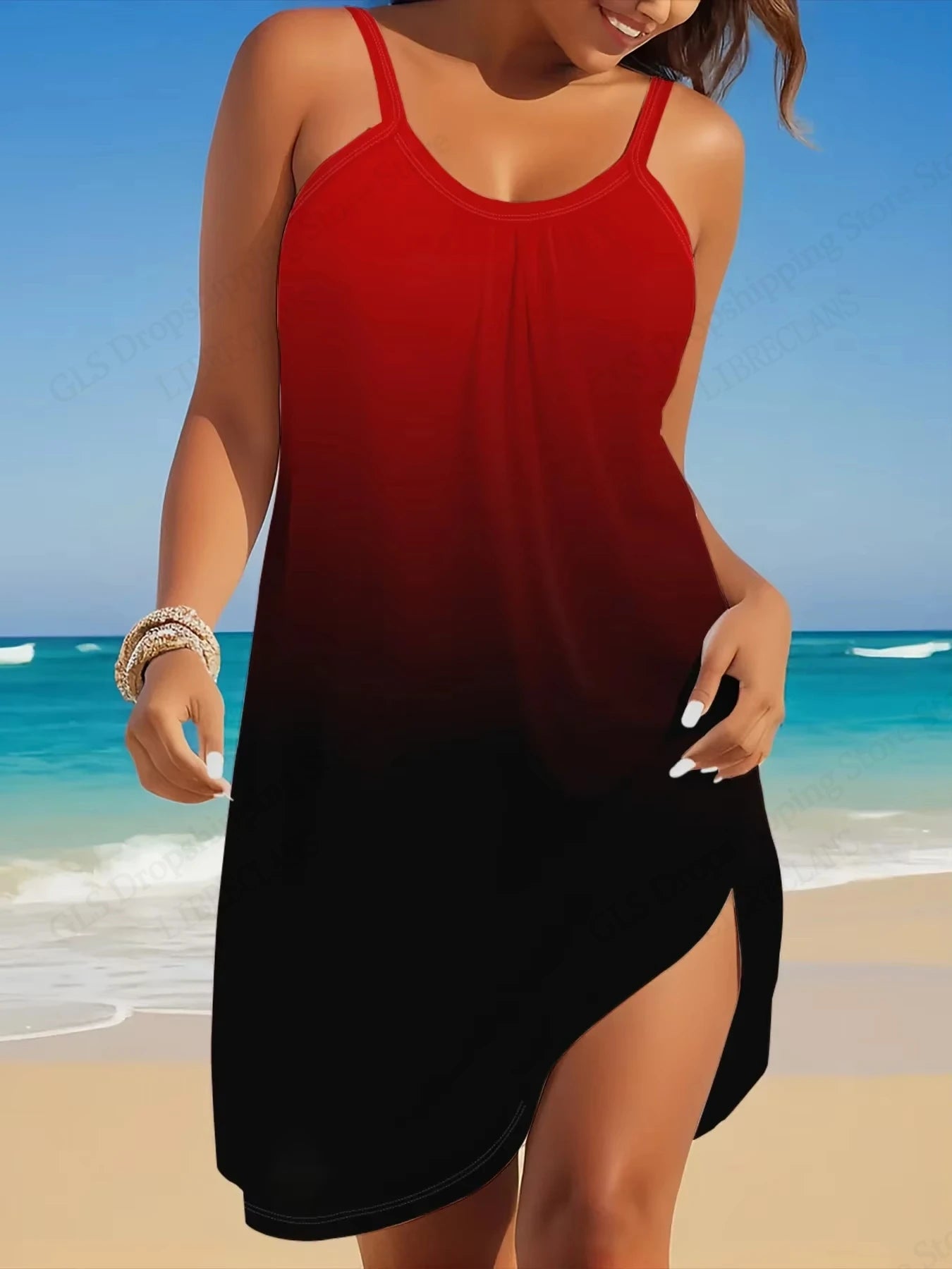 Bohemian Mini Dress - Womens Sleeveless Solid Color Beach Party Dress - ZOOMNSTORE