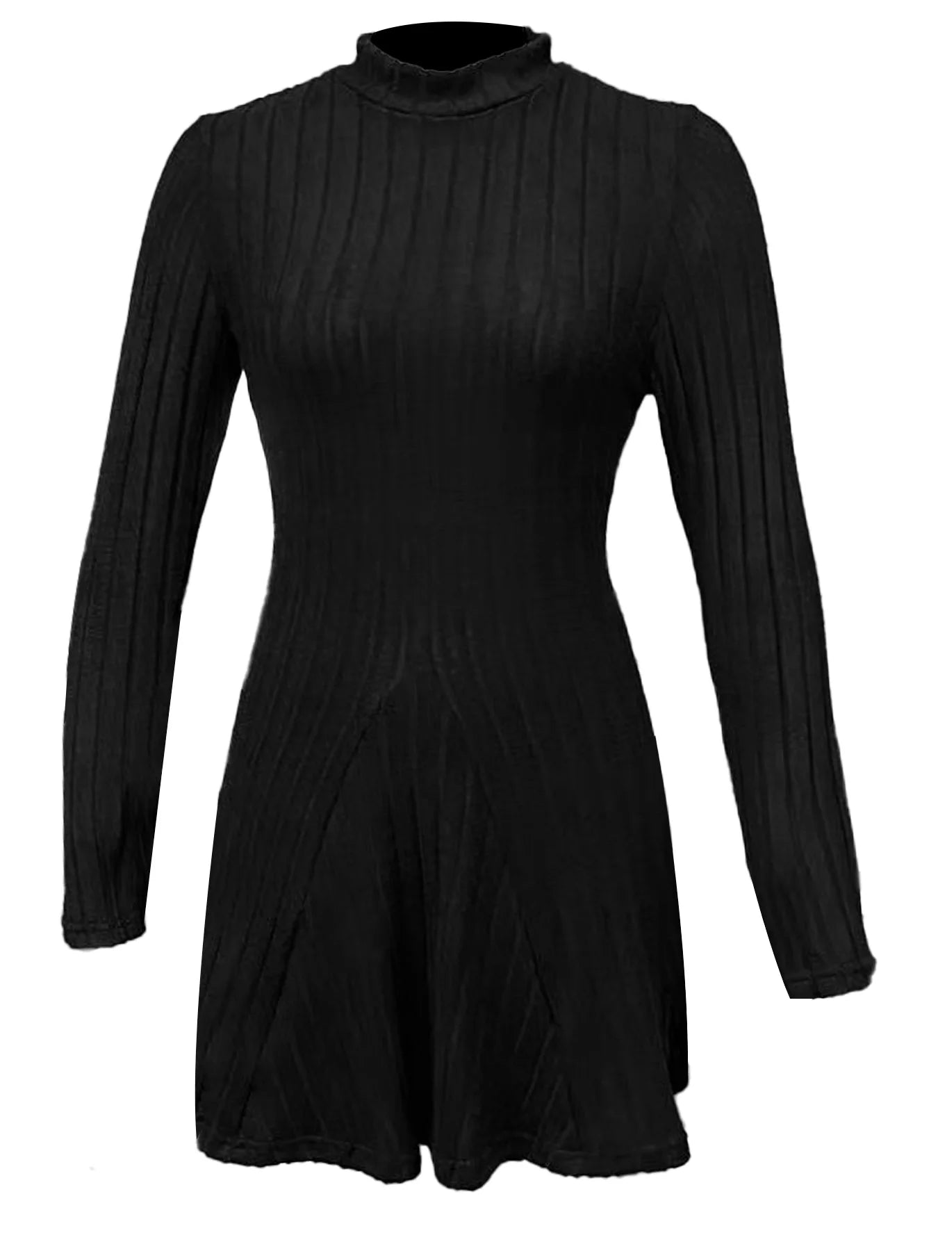 Slim Fit A-Line Dress – Women's Office Waist Cinched Mini Skirt Dress, Autumn Winter - ZOOMNSTORE