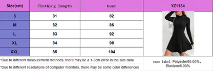 Slim Fit A-Line Dress – Women's Office Waist Cinched Mini Skirt Dress, Autumn Winter - ZOOMNSTORE