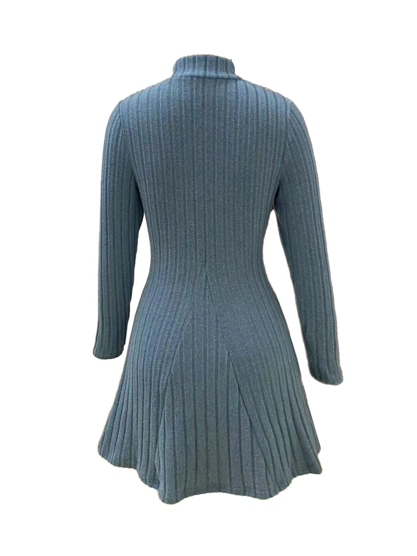Slim Fit A-Line Dress – Women's Office Waist Cinched Mini Skirt Dress, Autumn Winter - ZOOMNSTORE