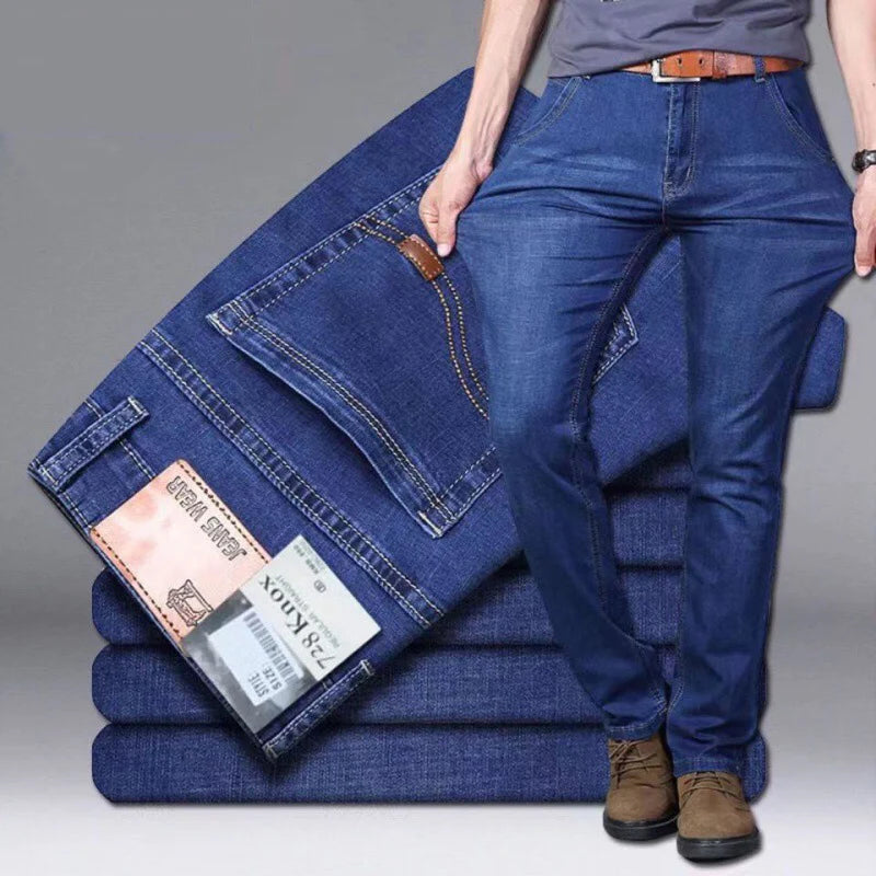 Mens Slim Fit Stretch Pants - Comfortable Casual Denim Trousers - ZOOMNSTORE