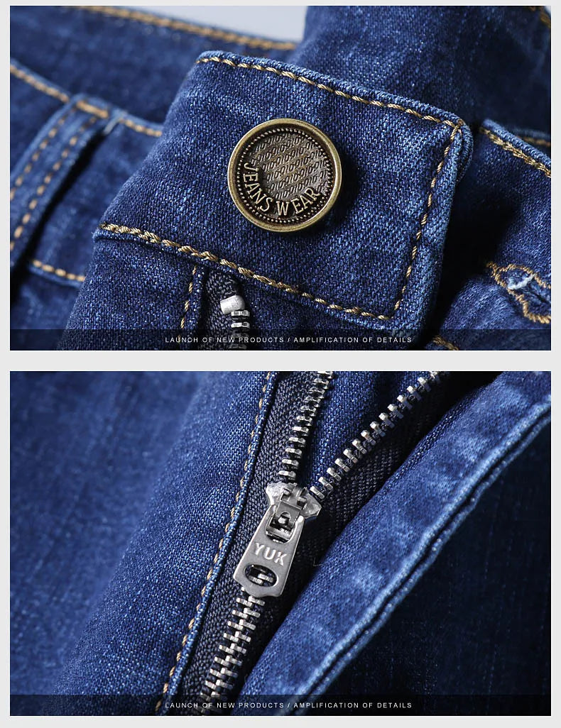 Mens Slim Fit Stretch Pants - Comfortable Casual Denim Trousers - ZOOMNSTORE