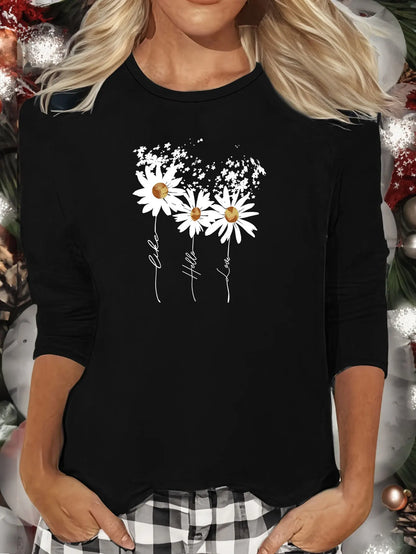 Slim Fit Womens Long Sleeve Cotton T-Shirt - Thin White Top - ZOOMNSTORE