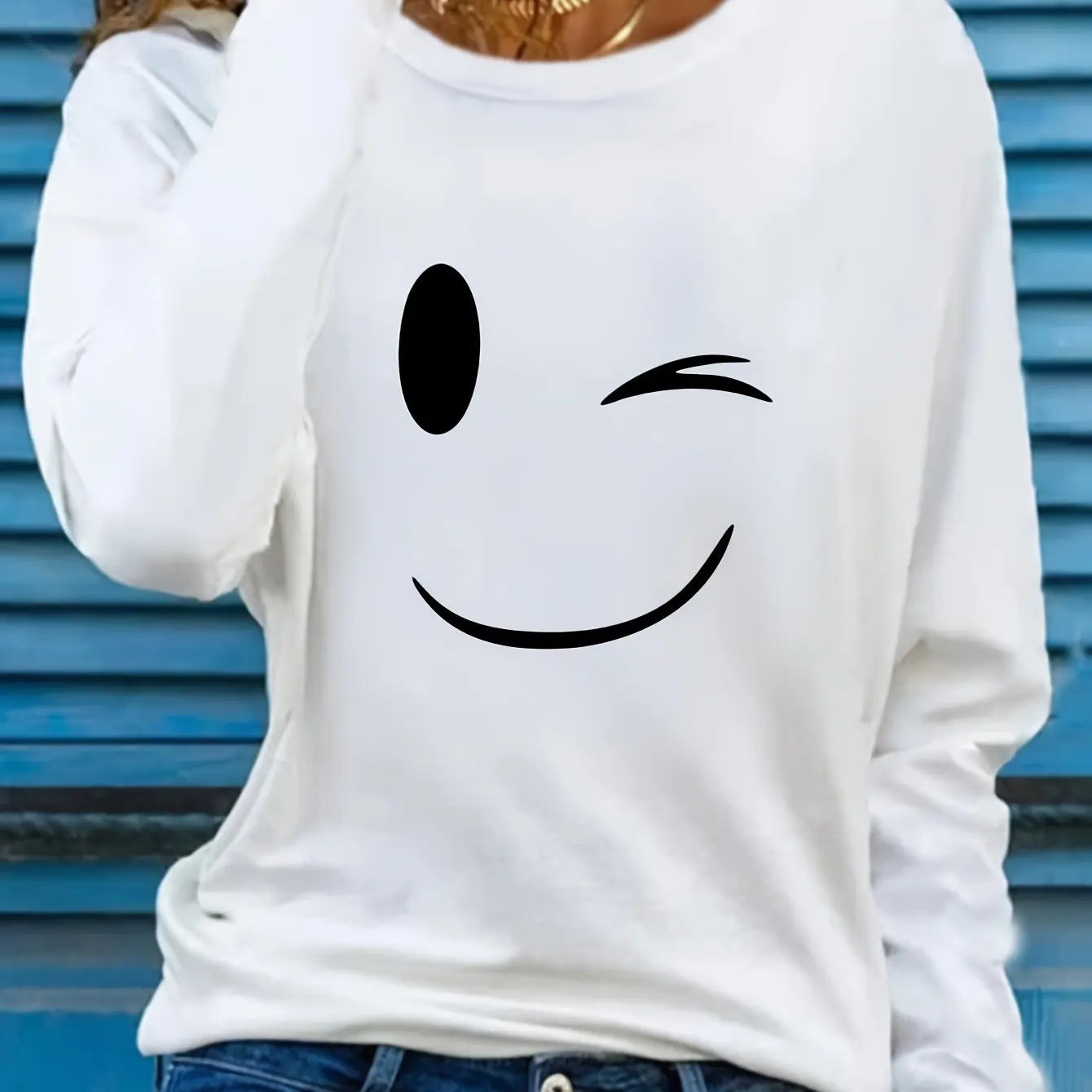 Slim Fit Womens Long Sleeve Cotton T-Shirt - Thin White Top - ZOOMNSTORE