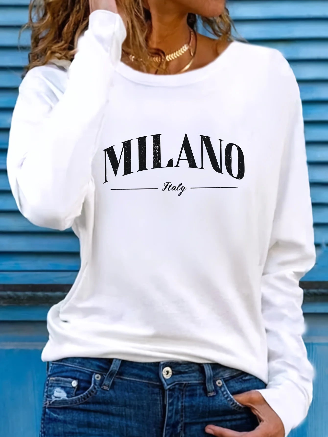 Slim Fit Womens Long Sleeve Cotton T-Shirt - Thin White Top - ZOOMNSTORE