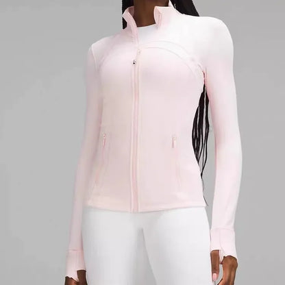 Slim-Fit Zip Jacket - Womens Long Sleeve Training Top for Running  Fitness - ZOOMNSTORE