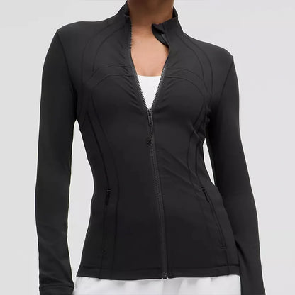 Slim-Fit Zip Jacket - Womens Long Sleeve Training Top for Running  Fitness - ZOOMNSTORE