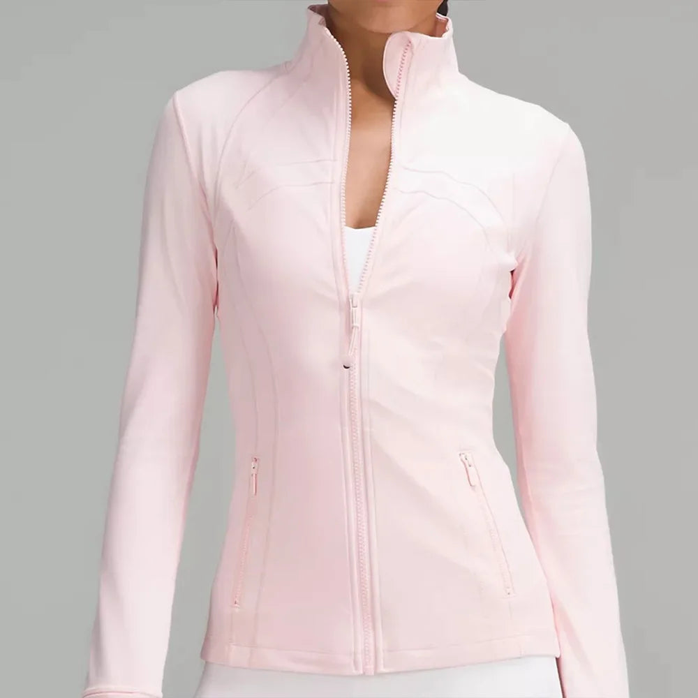 Slim-Fit Zip Jacket - Womens Long Sleeve Training Top for Running  Fitness - ZOOMNSTORE