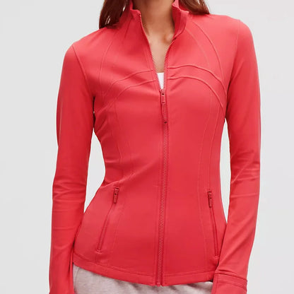 Slim-Fit Zip Jacket - Womens Long Sleeve Training Top for Running  Fitness - ZOOMNSTORE