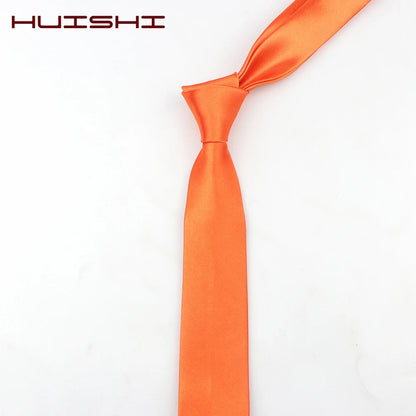 Mens Slim Necktie - 38 Solid Colors Polyester Cravat for Formal and Daily Wear - ZOOMNSTORE