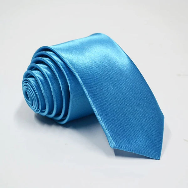 Mens Slim Necktie - 38 Solid Colors Polyester Cravat for Formal and Daily Wear - ZOOMNSTORE