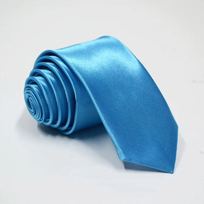 Mens Slim Necktie - 38 Solid Colors Polyester Cravat for Formal and Daily Wear - ZOOMNSTORE