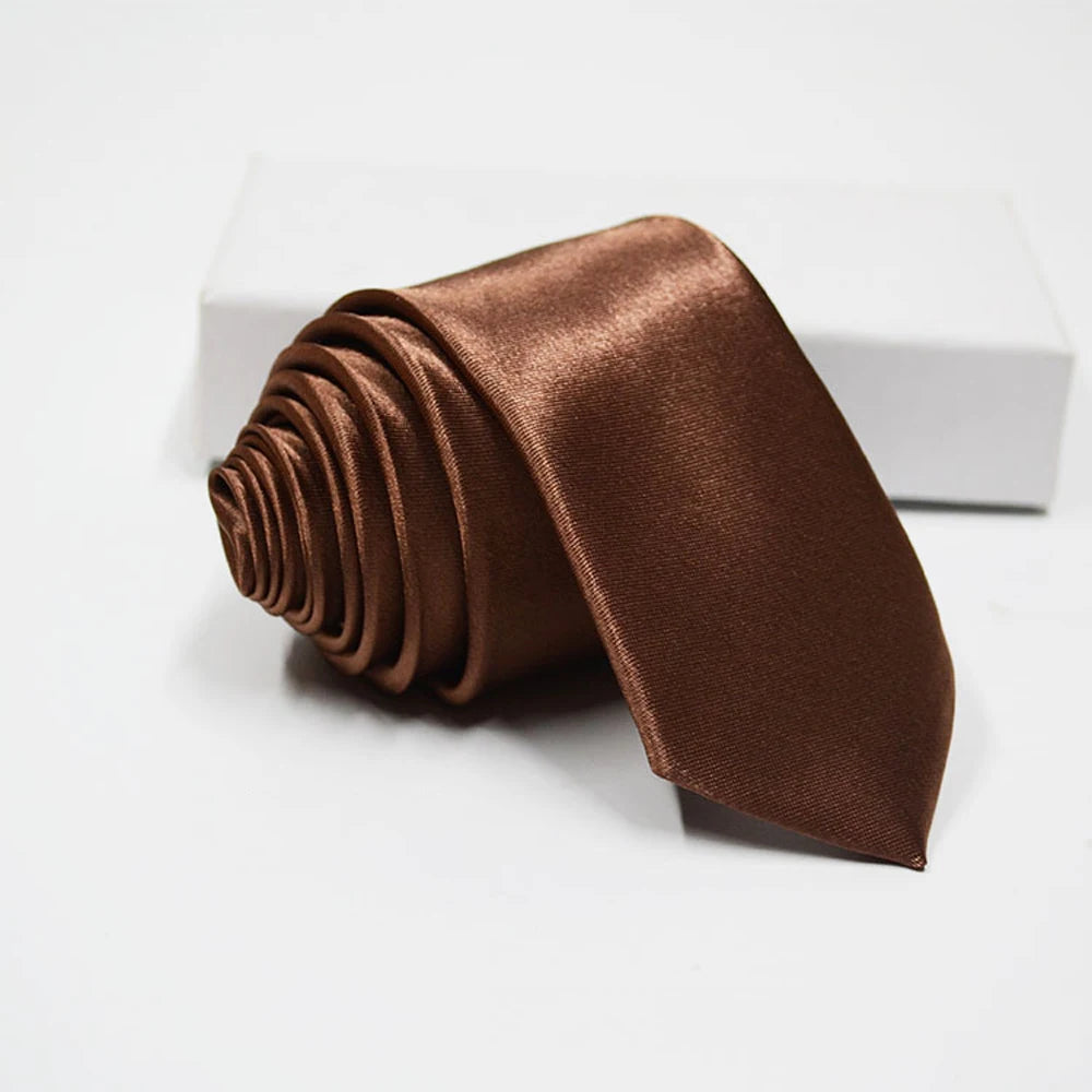 Mens Slim Necktie - 38 Solid Colors Polyester Cravat for Formal and Daily Wear - ZOOMNSTORE