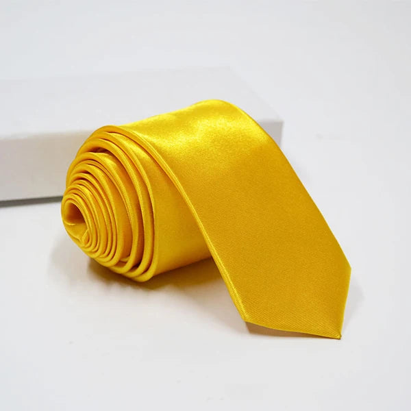 Mens Slim Necktie - 38 Solid Colors Polyester Cravat for Formal and Daily Wear - ZOOMNSTORE