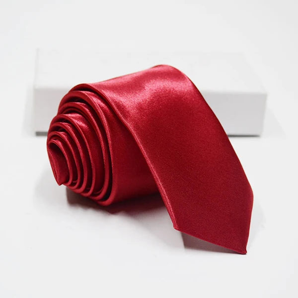 Mens Slim Necktie - 38 Solid Colors Polyester Cravat for Formal and Daily Wear - ZOOMNSTORE
